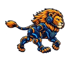 Leono, leul mascotă al Leono.APP, în alergare (cadrul 1 din 9)