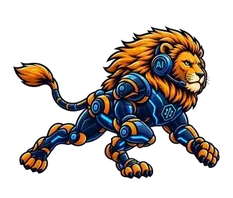 Leono, leul mascotă al Leono.APP, în alergare (cadrul 2 din 9)