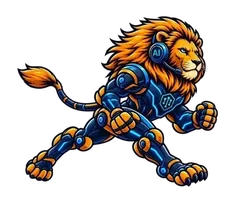 Leono, leul mascotă al Leono.APP, în alergare (cadrul 4 din 9)