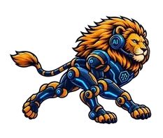 Leono, leul mascotă al Leono.APP, în alergare (cadrul 5 din 9)