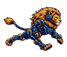 Leono, leul mascotă al Leono.APP, în alergare (cadrul 8 din 9)